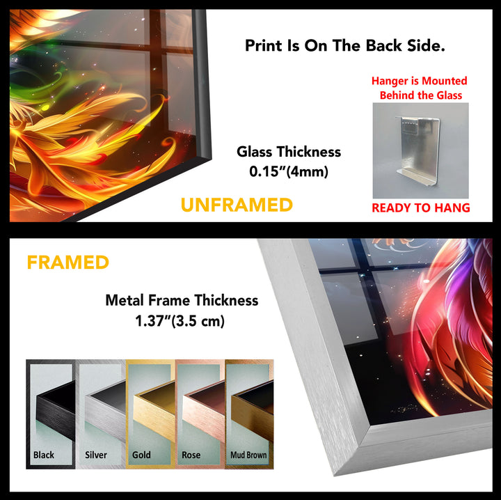 Majestic Phoenix Tempered Glass Wall Art - MyPhotoStation