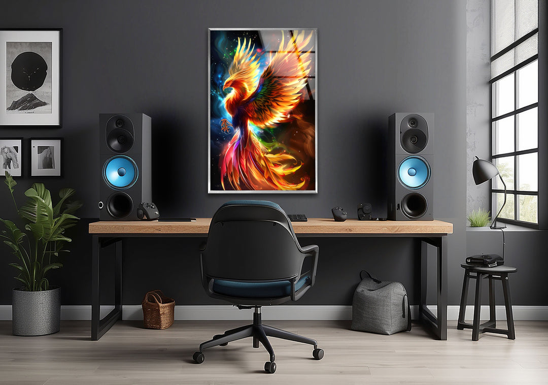 Majestic Phoenix Glass Wall Art picture on glass wall art, photos printed on glass