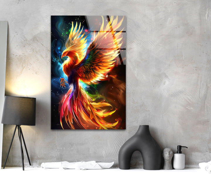 Majestic Phoenix Glass Wall Art Glass Printing Wall Art, Print photos on glass