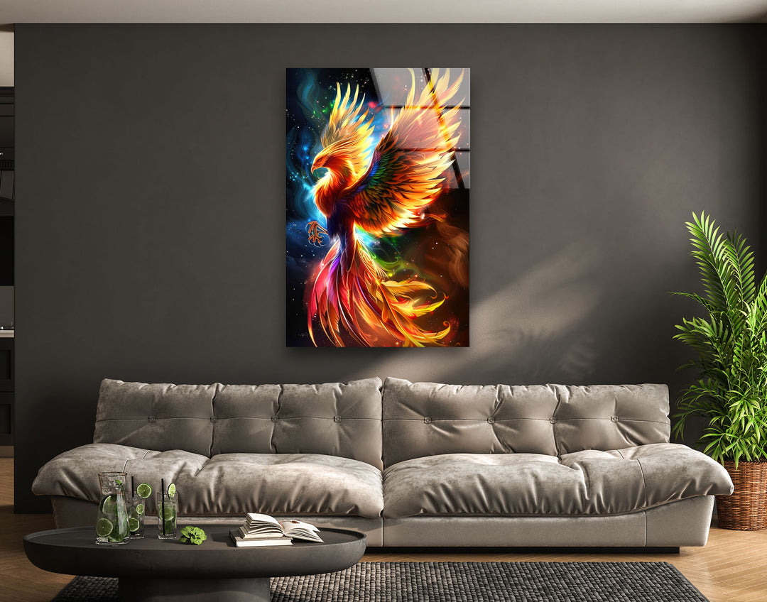 Majestic Phoenix Glass Wall Art glass image printing, glass prints from photos