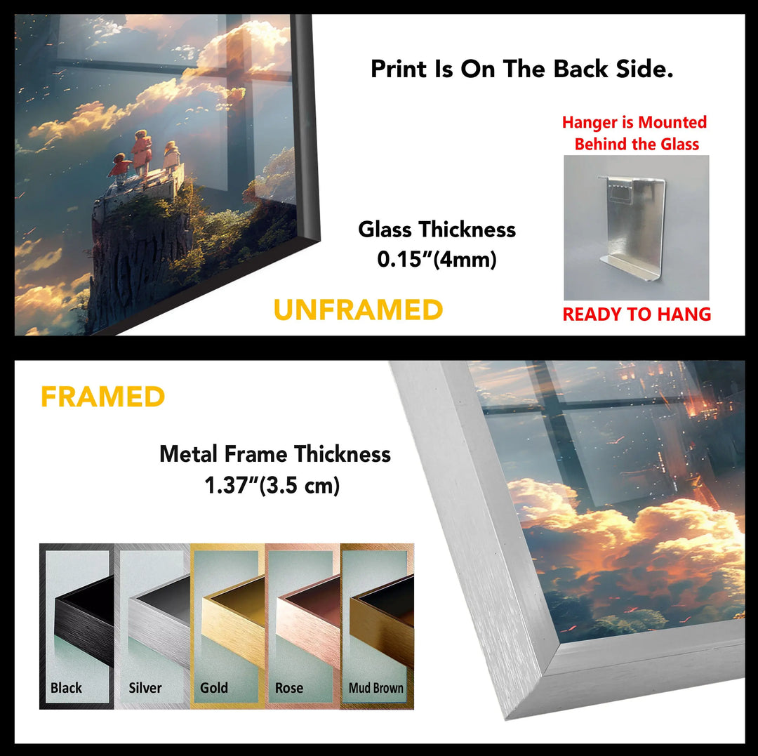 Makoto Shinkai Style Illustration Tempered Glass Wall Art - MyPhotoStation