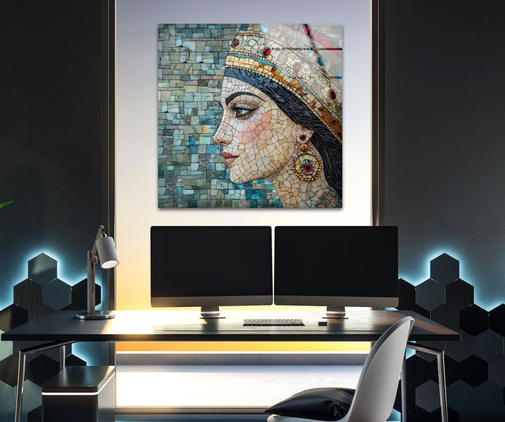 Mandana Mother of King Glass Cyrus Wall Art art glass wall art, glass wall art pictures
