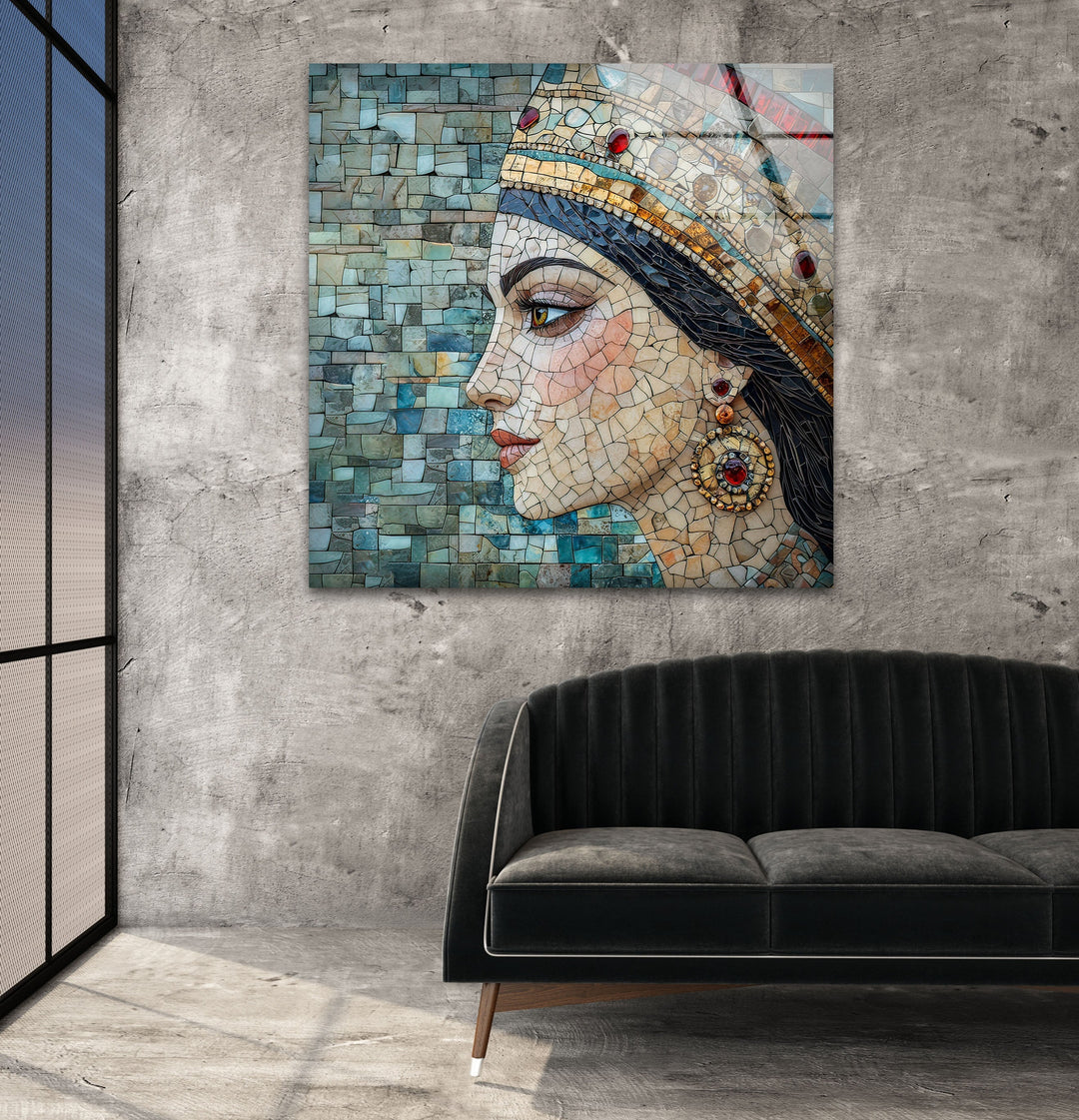 Mandana Mother of King Glass Cyrus Wall Art stained glass wall art, stained glass wall decor
