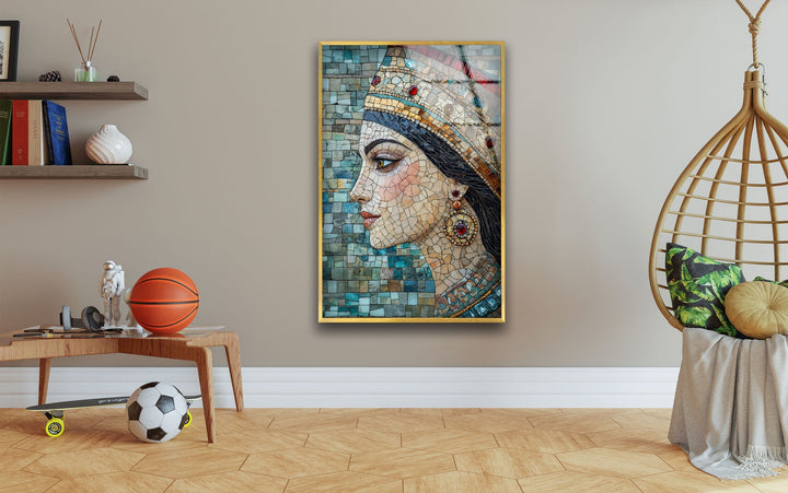 Mandana Mother of King Glass Cyrus Wall Art glass pictures for Wall, glass prints wall art
