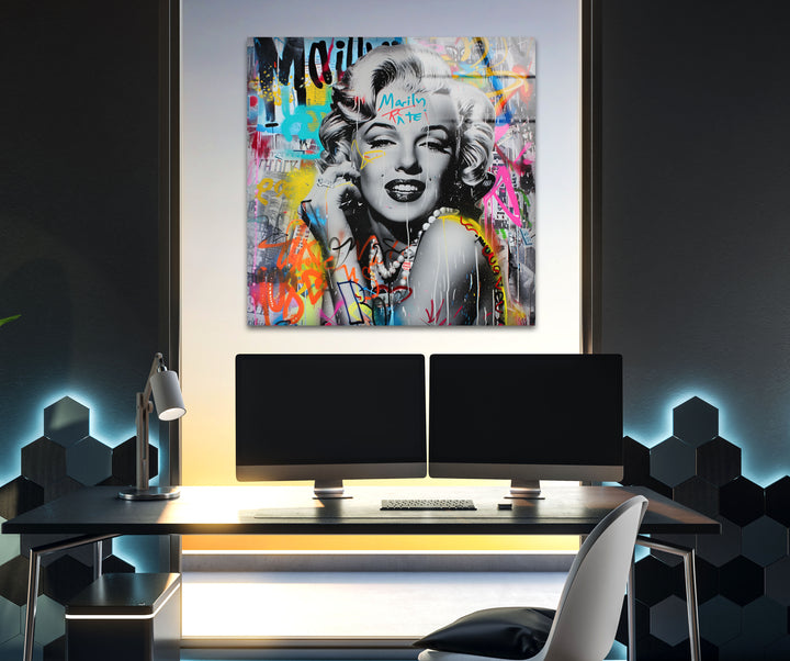 Marilyn Monroe Print on Glass Art Pieces