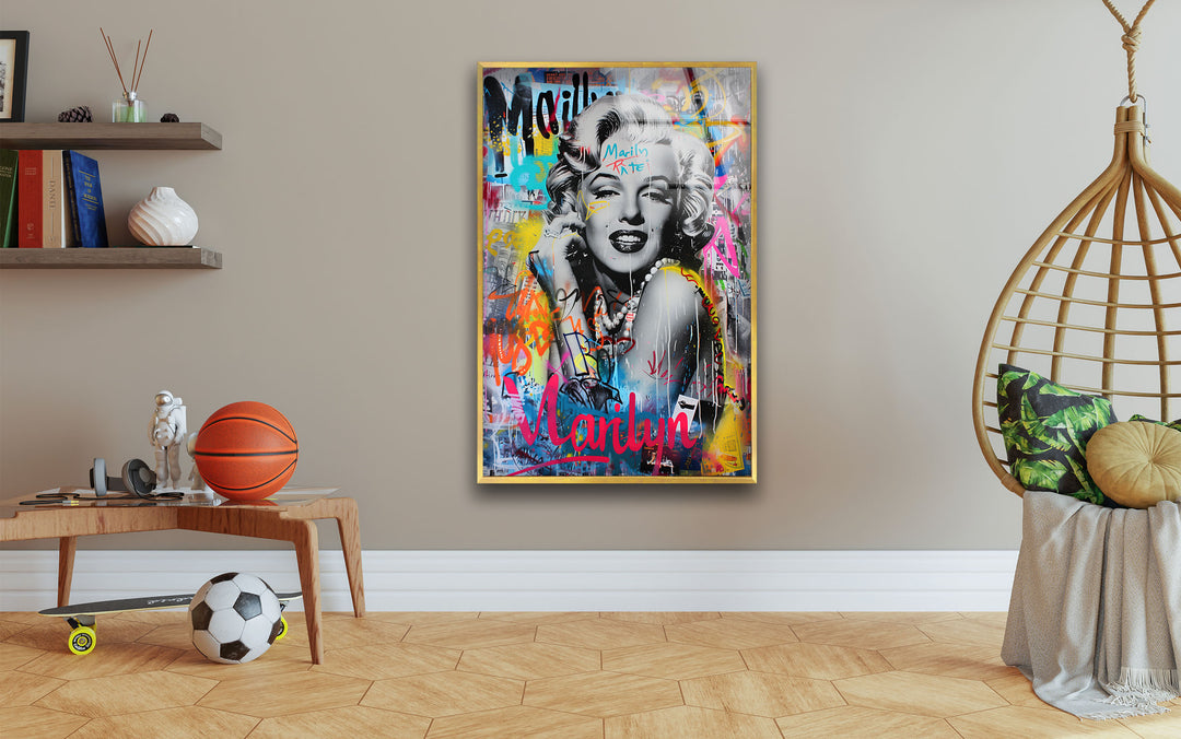 Marilyn Monroe  Glass Wall Artwork | Custom Glass Photos