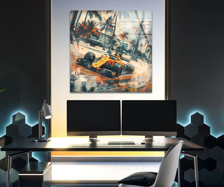 Mclaren Formula 1 Car Tempered Glass Wall Art - MyPhotoStation