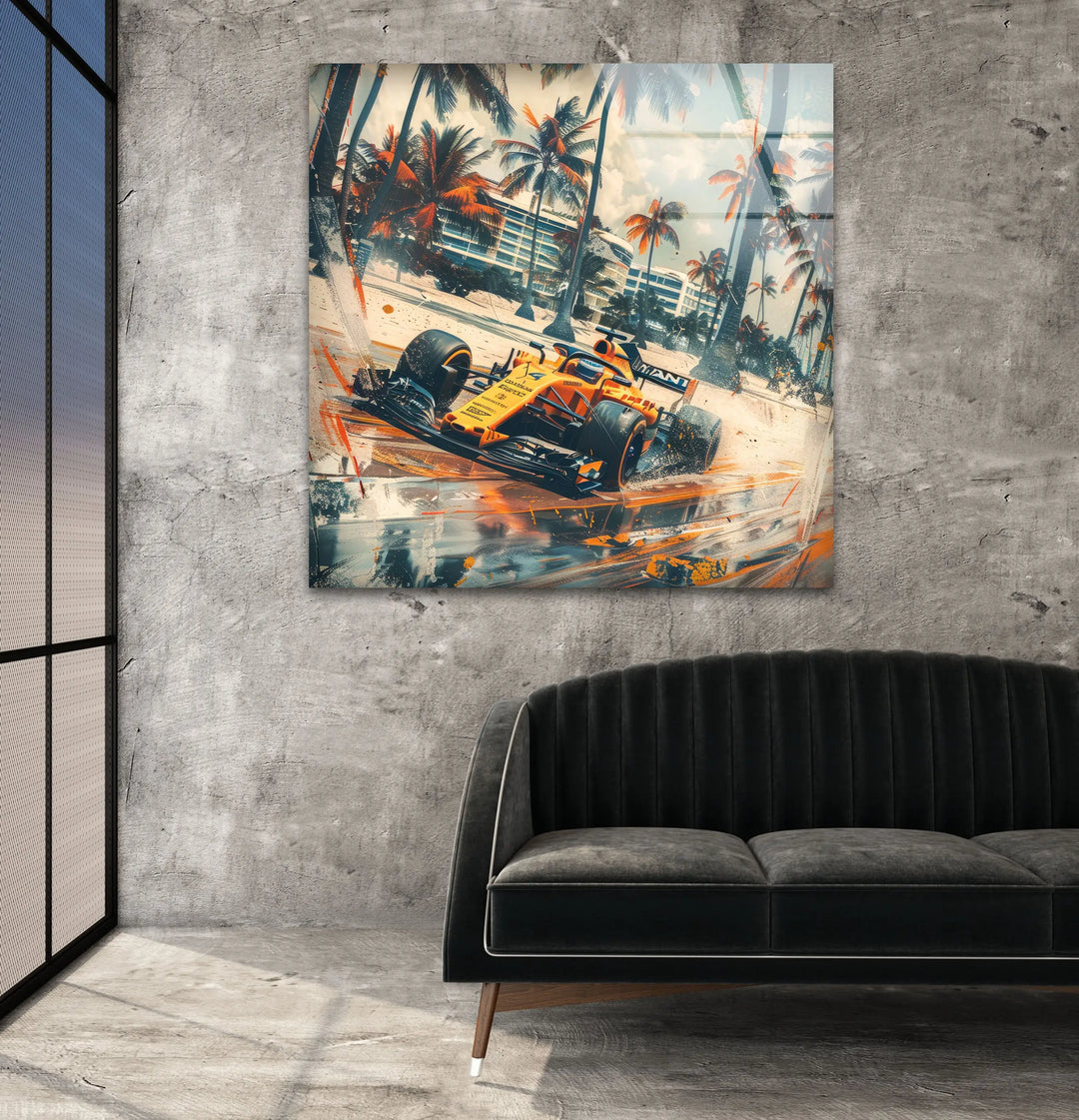 Mclaren Formula 1 Car Tempered Glass Wall Art - MyPhotoStation