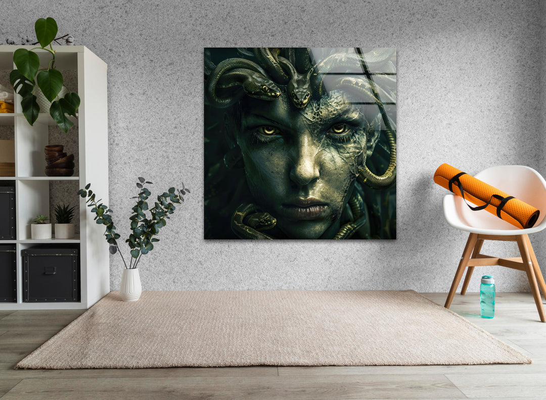 Medusa Glass Wall Art Glass Printing Wall Art, Print photos on glass
