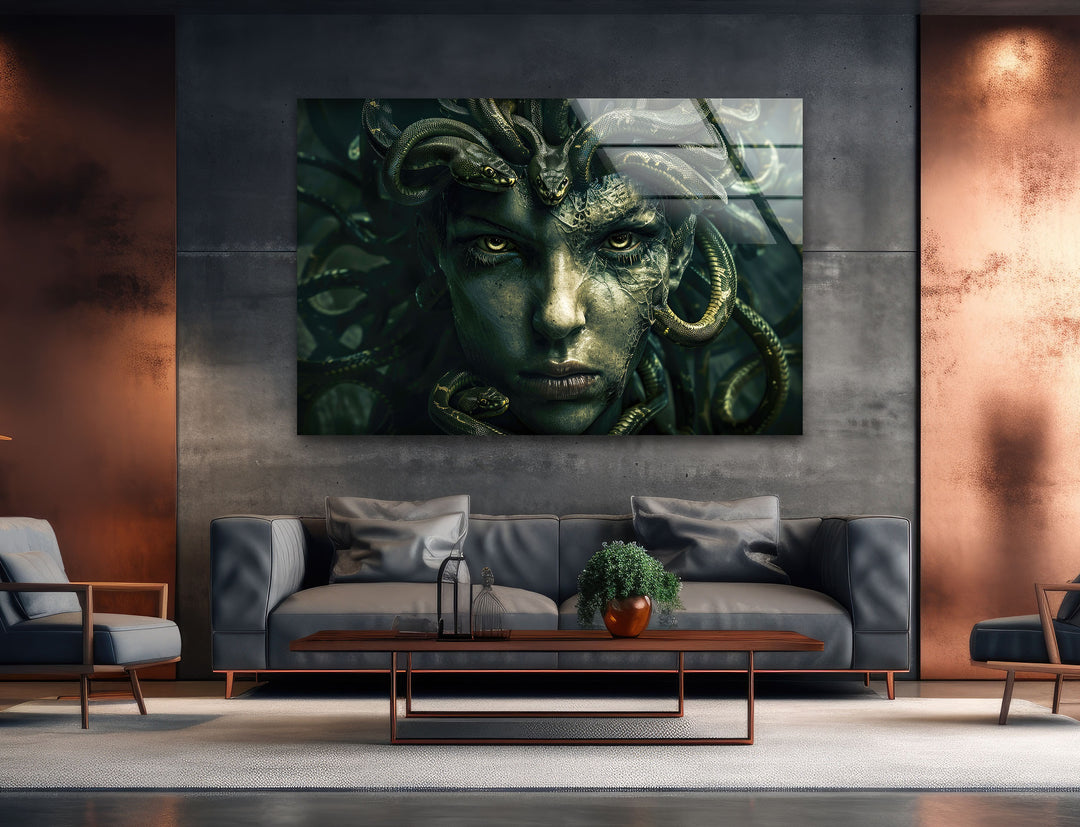 Medusa Glass Wall Art glass wall decor, glass wall art decor
