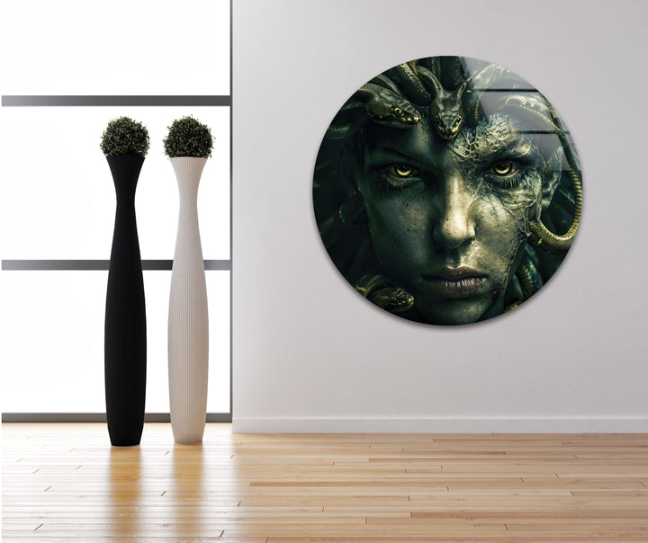 Medusa Glass Wall Art print picture on glass, Tempered Glass Wall Art
