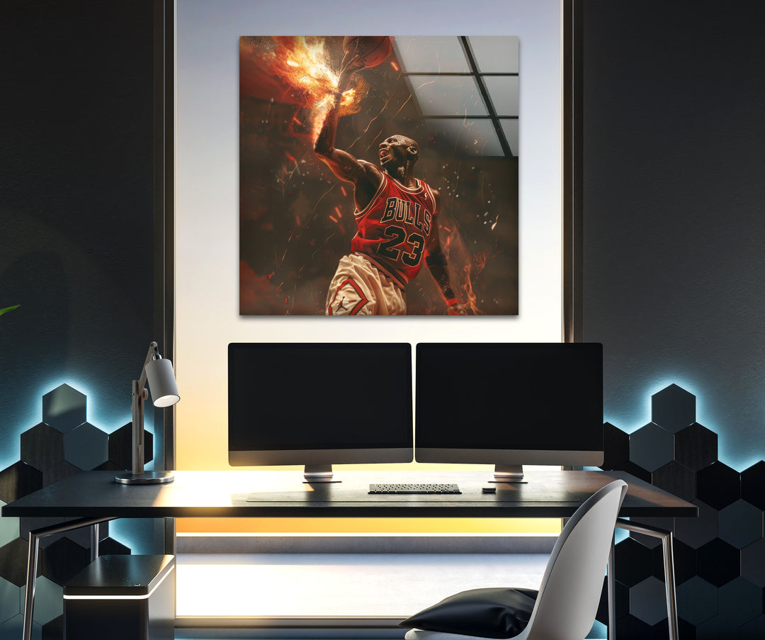 Michael Jordan Tempered Glass Wall Art - MyPhotoStation