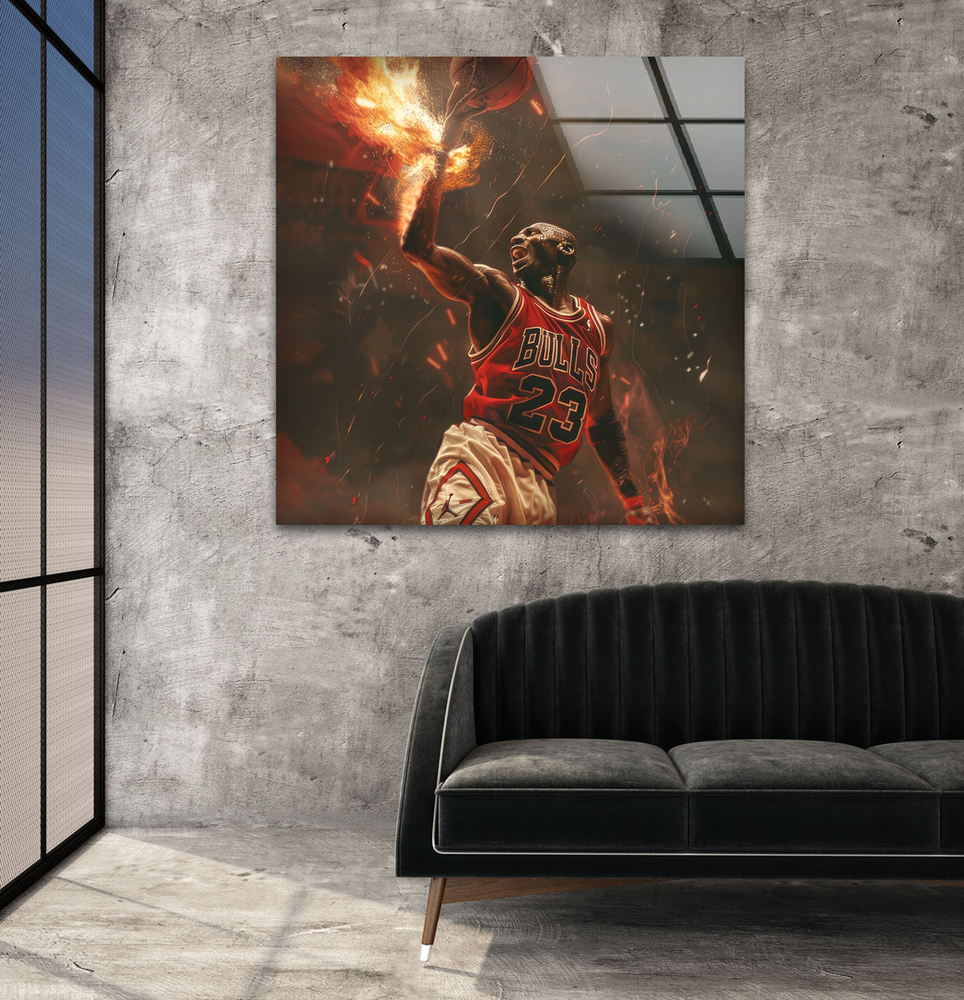 Michael Jordan Tempered Glass Wall Art - MyPhotoStation