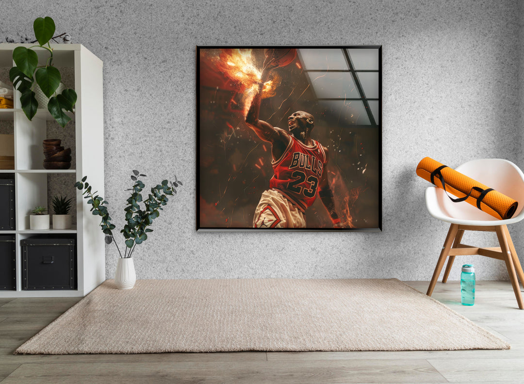 Michael Jordan Tempered Glass Wall Art - MyPhotoStation