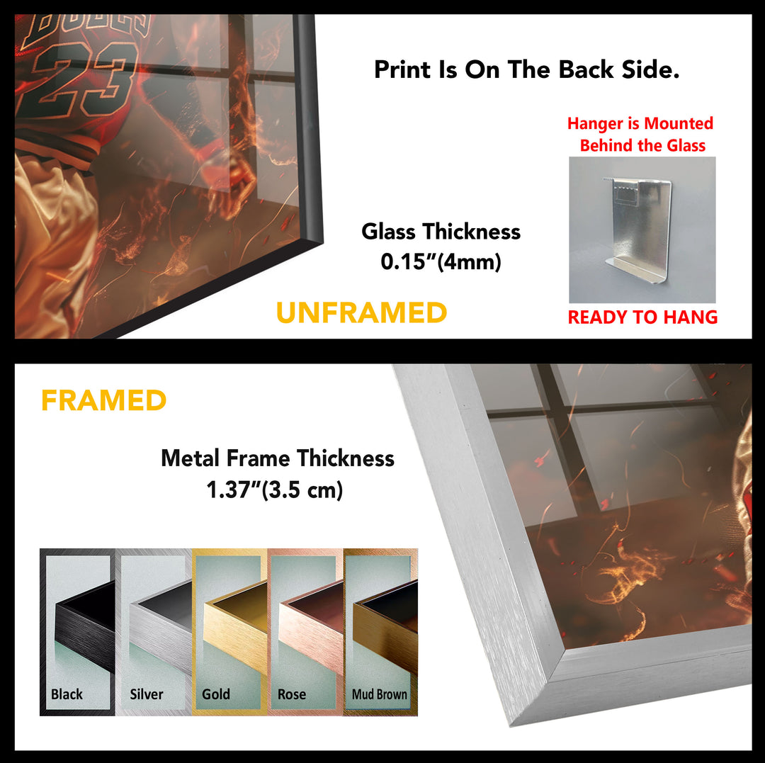 Michael Jordan Tempered Glass Wall Art - MyPhotoStation