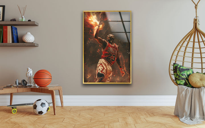 Michael Jordan Tempered Glass Wall Art - MyPhotoStation