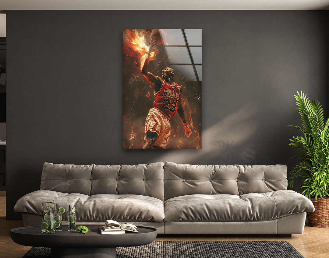 Michael Jordan Tempered Glass Wall Art - MyPhotoStation