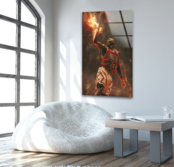 Michael Jordan Tempered Glass Wall Art - MyPhotoStation