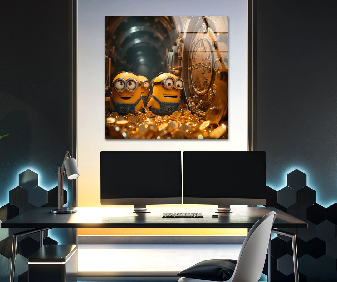 Despicable Me Minions Glass Wall Art glass pictures for Wall, glass prints wall art
