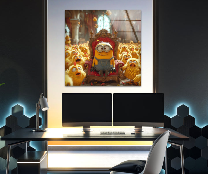 Minion & Chicks Glass Wall Art glass image printing, glass prints from photos
