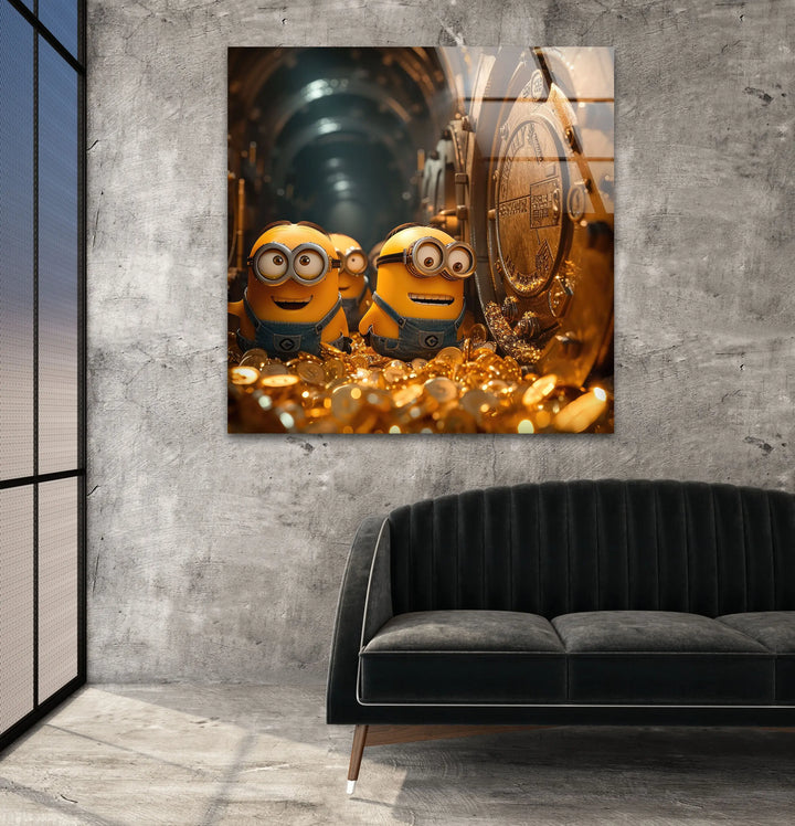 Despicable Me Minions Glass Wall Art glass photo prints, glass picture prints
