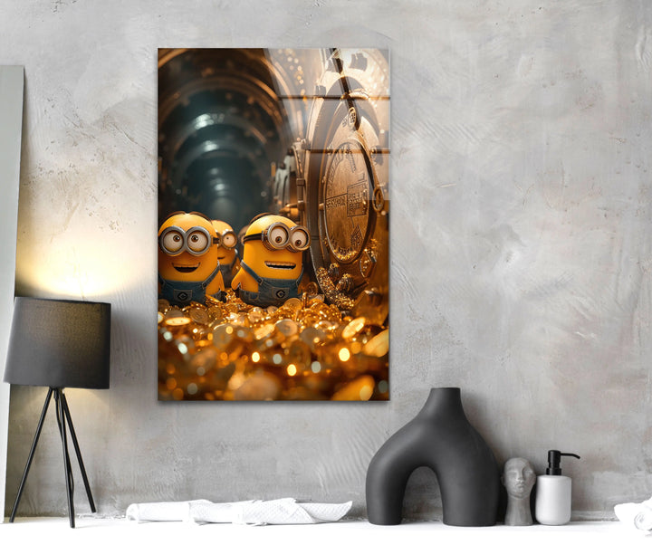 Despicable Me Minions Glass Wall Art picture on glass wall art, photos printed on glass
