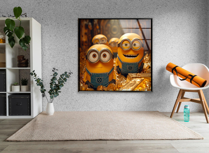 Minions & Golds Glass Wall Art large glass photo prints, glass wall photos
