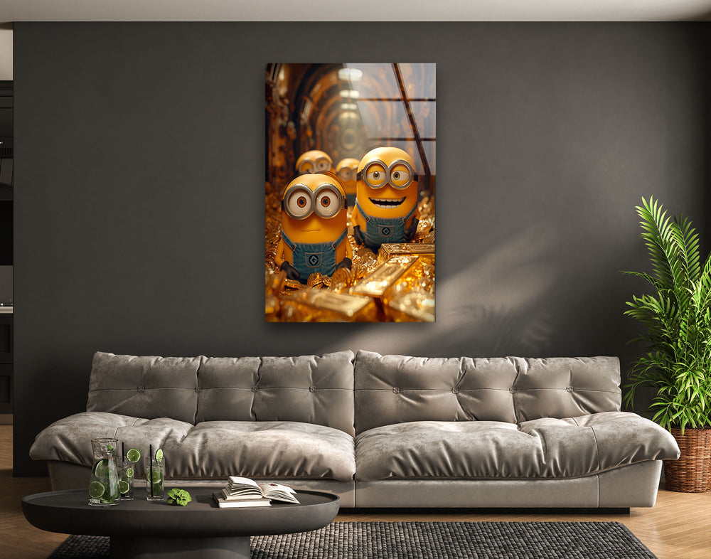 Minions & Golds Glass Wall Art glass wall decor, glass wall art decor
