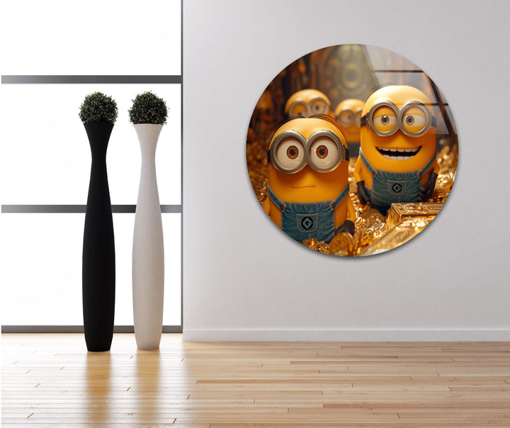 Minions & Golds Glass Wall Art glass pictures for Wall, glass prints wall art
