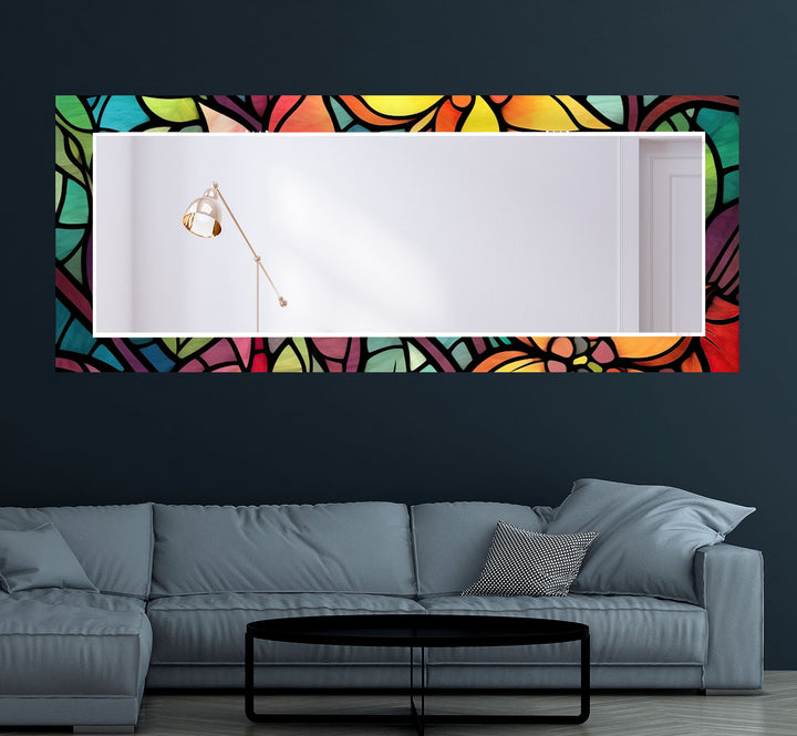 Stained Leaves Colored Wall Mirror Small Wall Mirror
