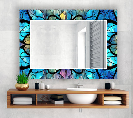 Stained Tempered Glass Wall Mirror