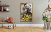 Monkey in Headphones Tempered Glass Wall Art - MyPhotoStation. Artdesigna Glass Printing Wall Arts