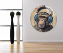 Monkey in Headphones Tempered Glass Wall Art - MyPhotoStation. artdesigna banksy collection