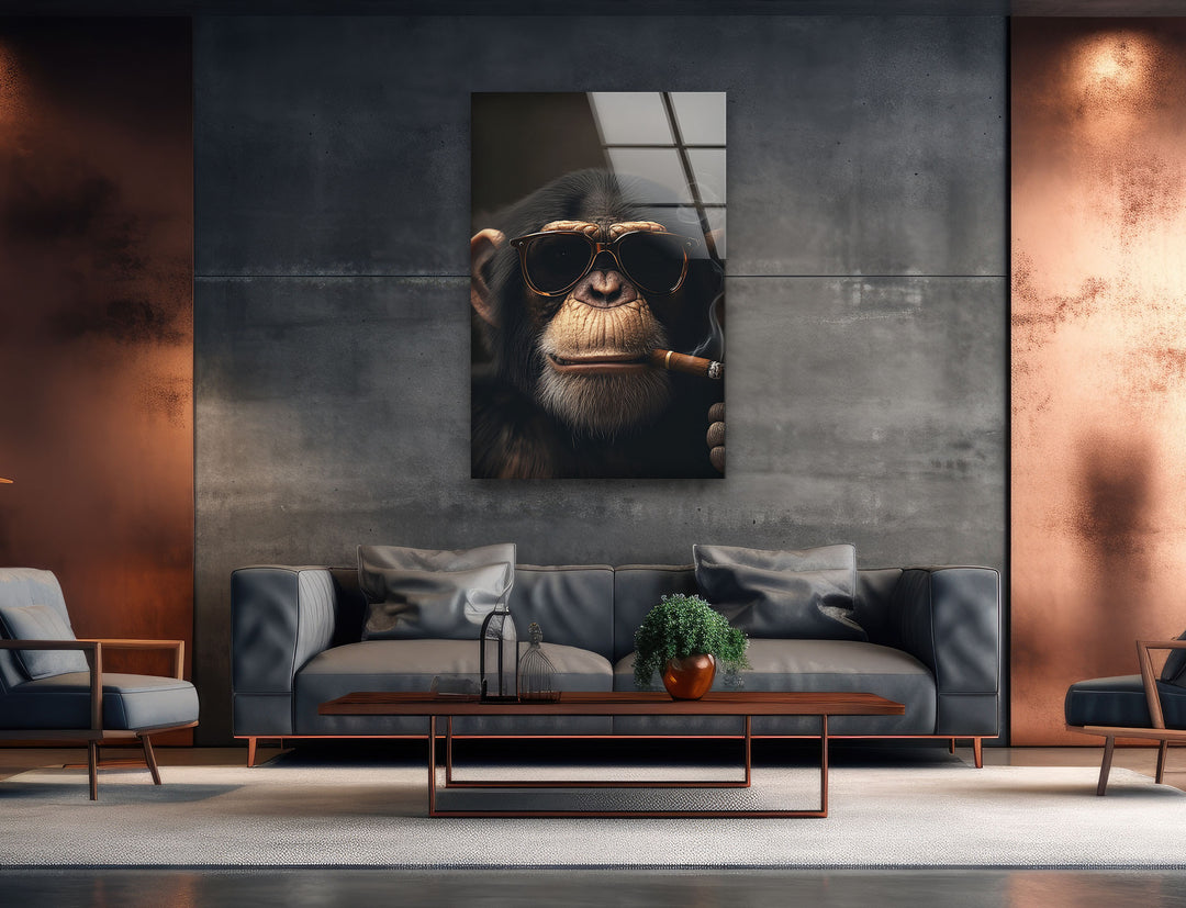 Monkey Tempered Glass Wall Art - MyPhotoStation