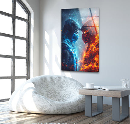 Mortal Kombat Sub Zero vs Scorpion Glass Wall Art