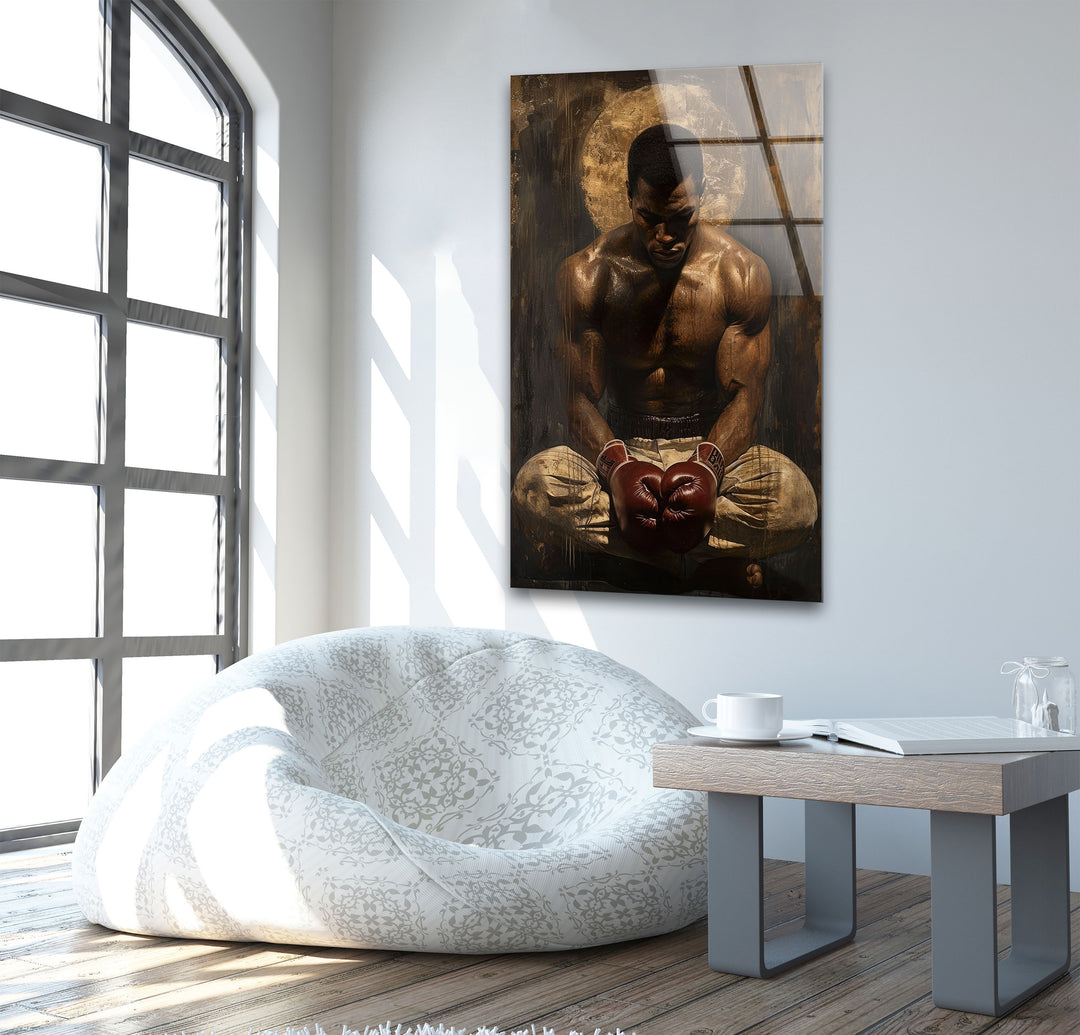 Muhammed Ali Art Picture on Glass | Elegant Wall Art