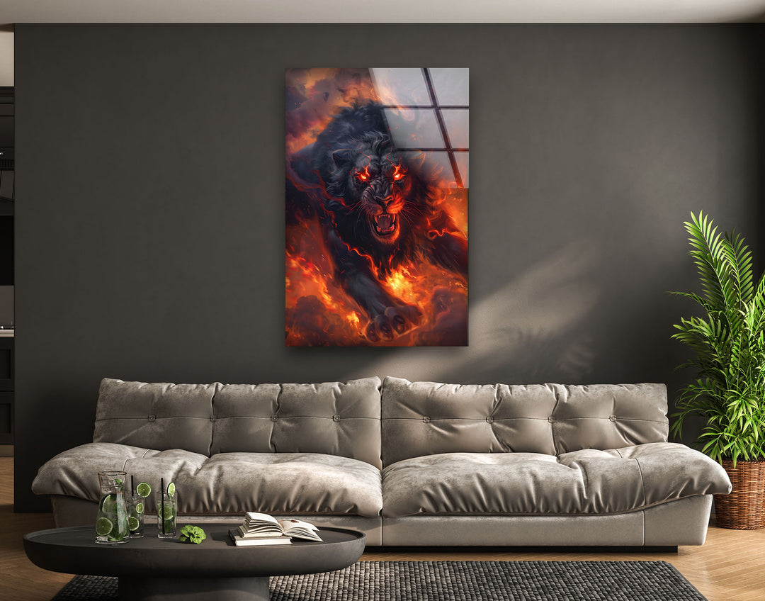 Nemea Lion Glass Wall Art, glass photo prints, glass picture prints