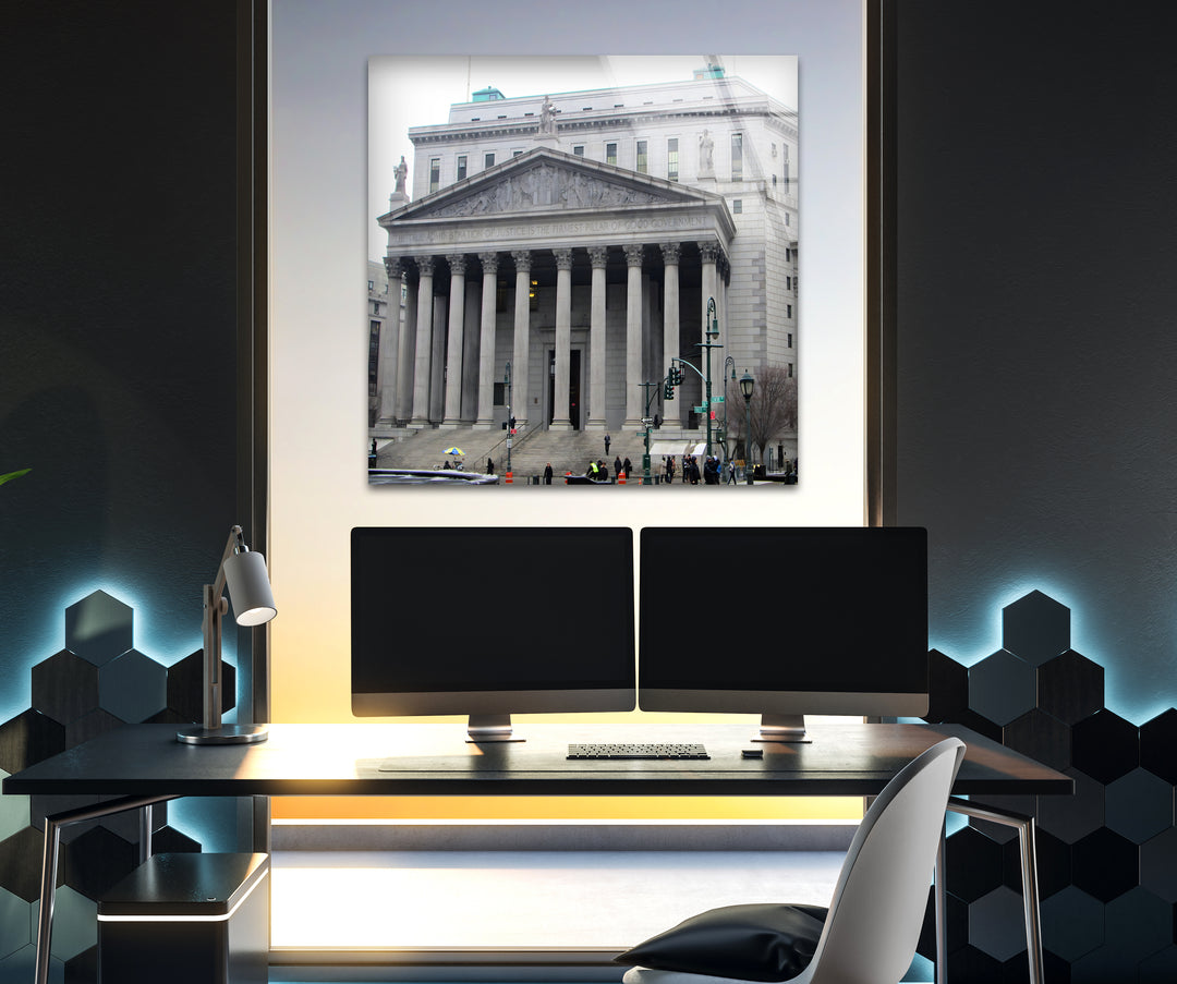 New York Supreme Court Glass Wall Art - Iconic Manhattan Landmark