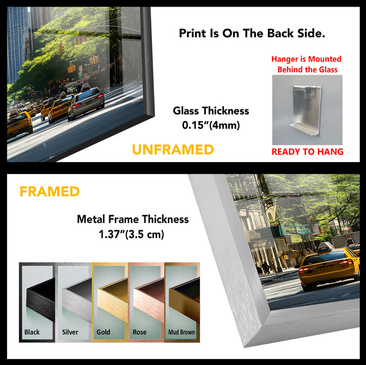 New York View Glass Wall Art