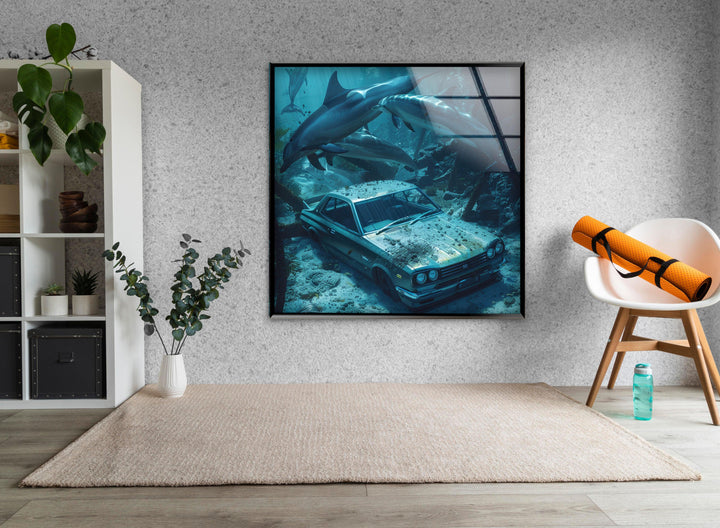 Nissan Skyline Underwater Glass Wall Art art glass wall art, glass wall art pictures
