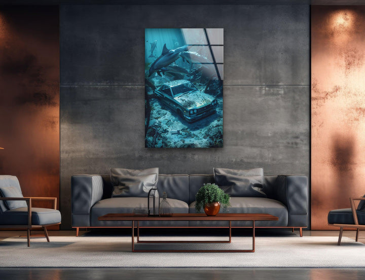 Nissan Skyline Underwater Glass Wall Art glass image printing, glass prints from photos
