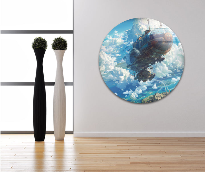 Ocean and Ancient City Glass Wall Art large glass photo prints, glass wall photos