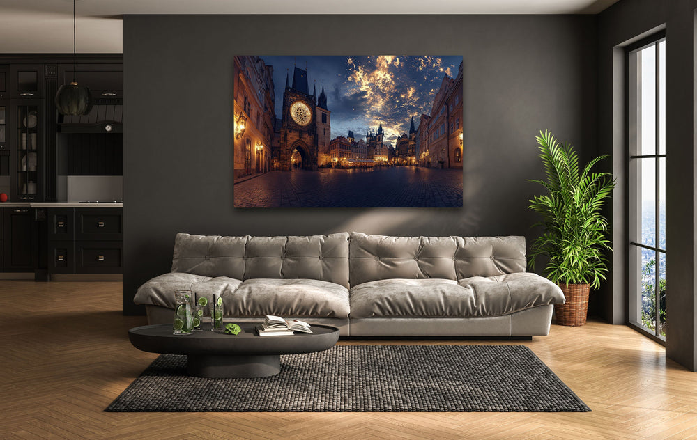 Night Sunset Prague Glass Wall Art art glass wall art, glass wall art pictures
