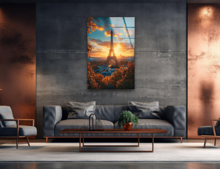 Paris Eiffel Tower Landscape Glass Wall Art Glass Printing Wall Art, Print photos on glass
