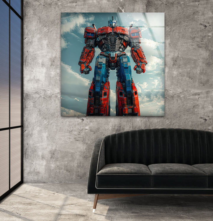 Optimus Prime Glass Wall Art print on glass, glass printed photos
