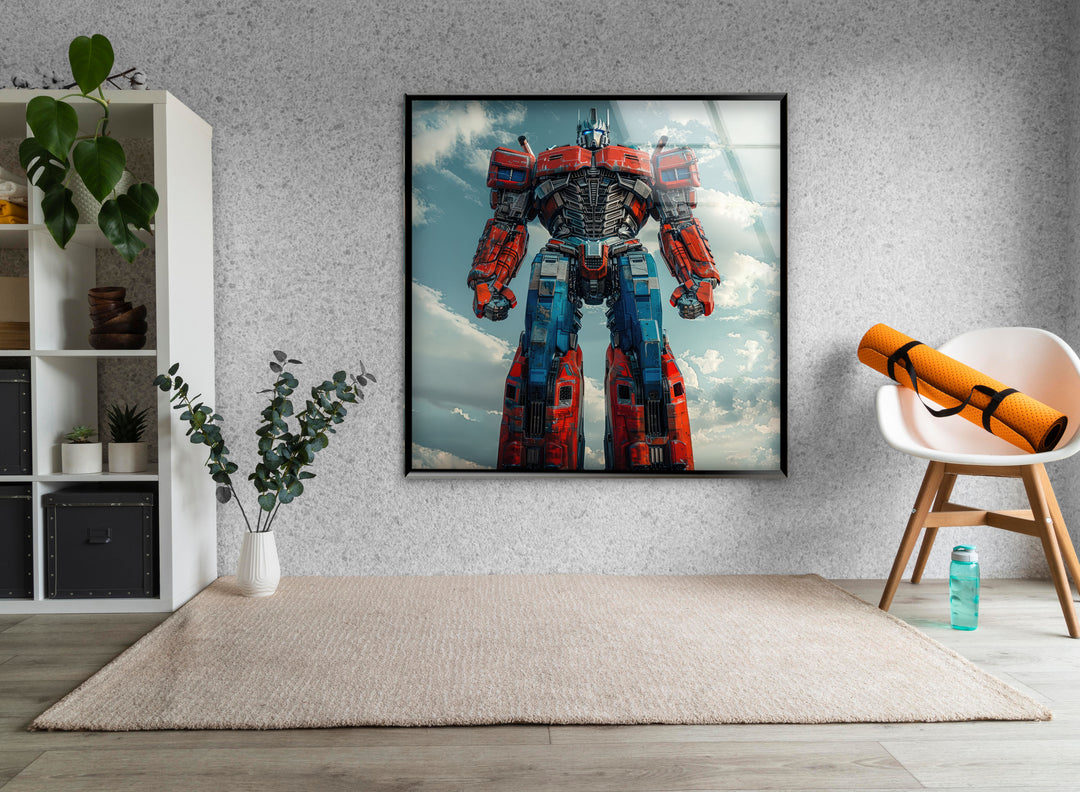 Optimus Prime Glass Wall Art glass art painting, glass art for the Wall
