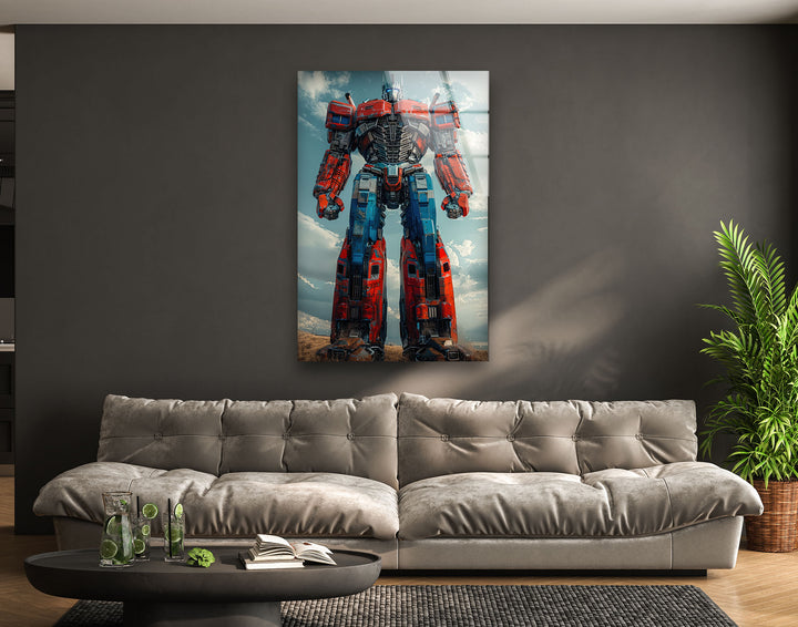 Optimus Prime Glass Wall Artstained glass wall art, stained glass wall decor
