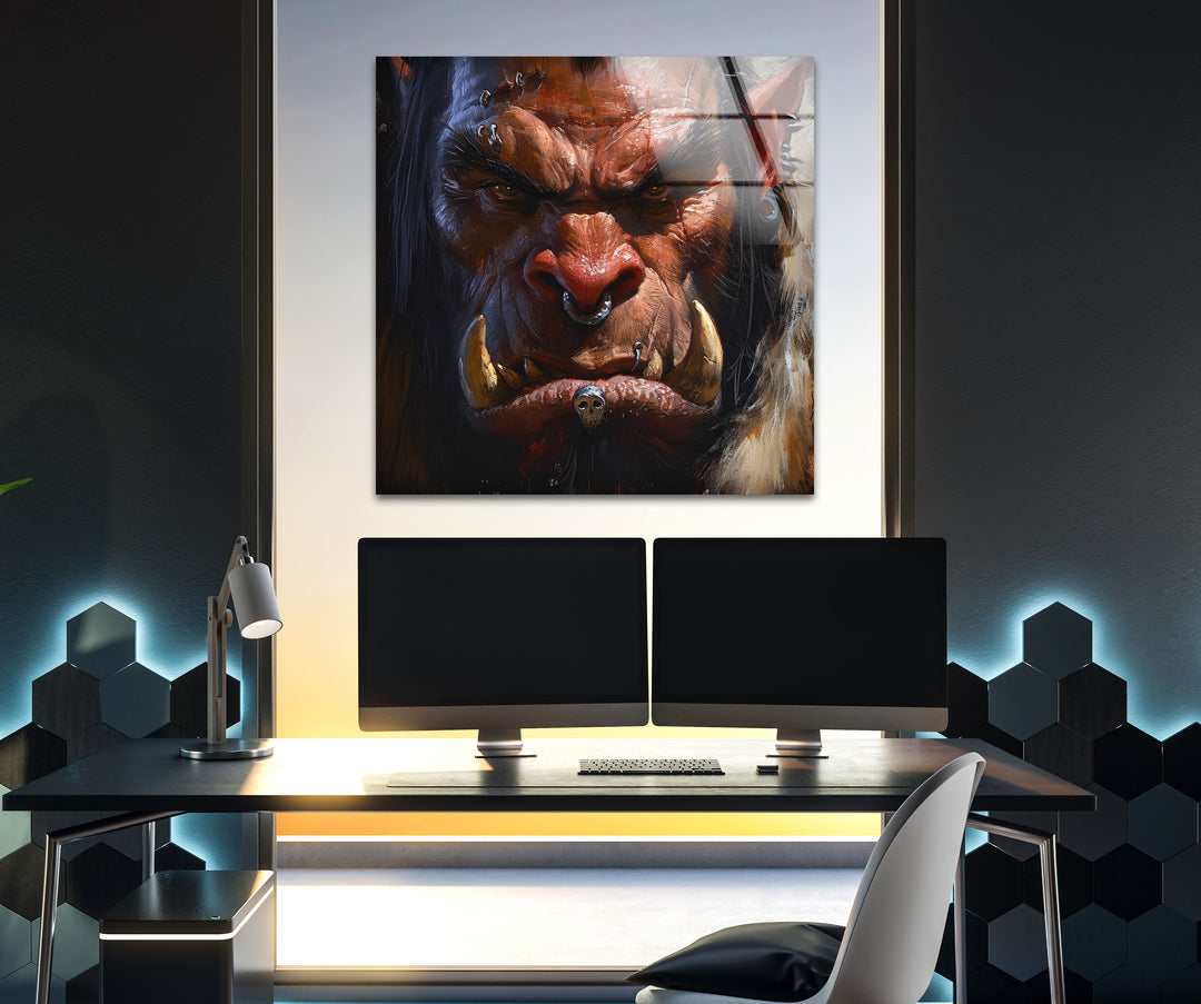 Orc WOW (World of Warcraft) Glass Wall Art glass pictures for Wall, glass prints wall art
