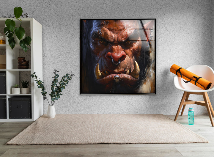 Orc WOW (World of Warcraft) Glass Wall Art picture on glass wall art, photos printed on glass
