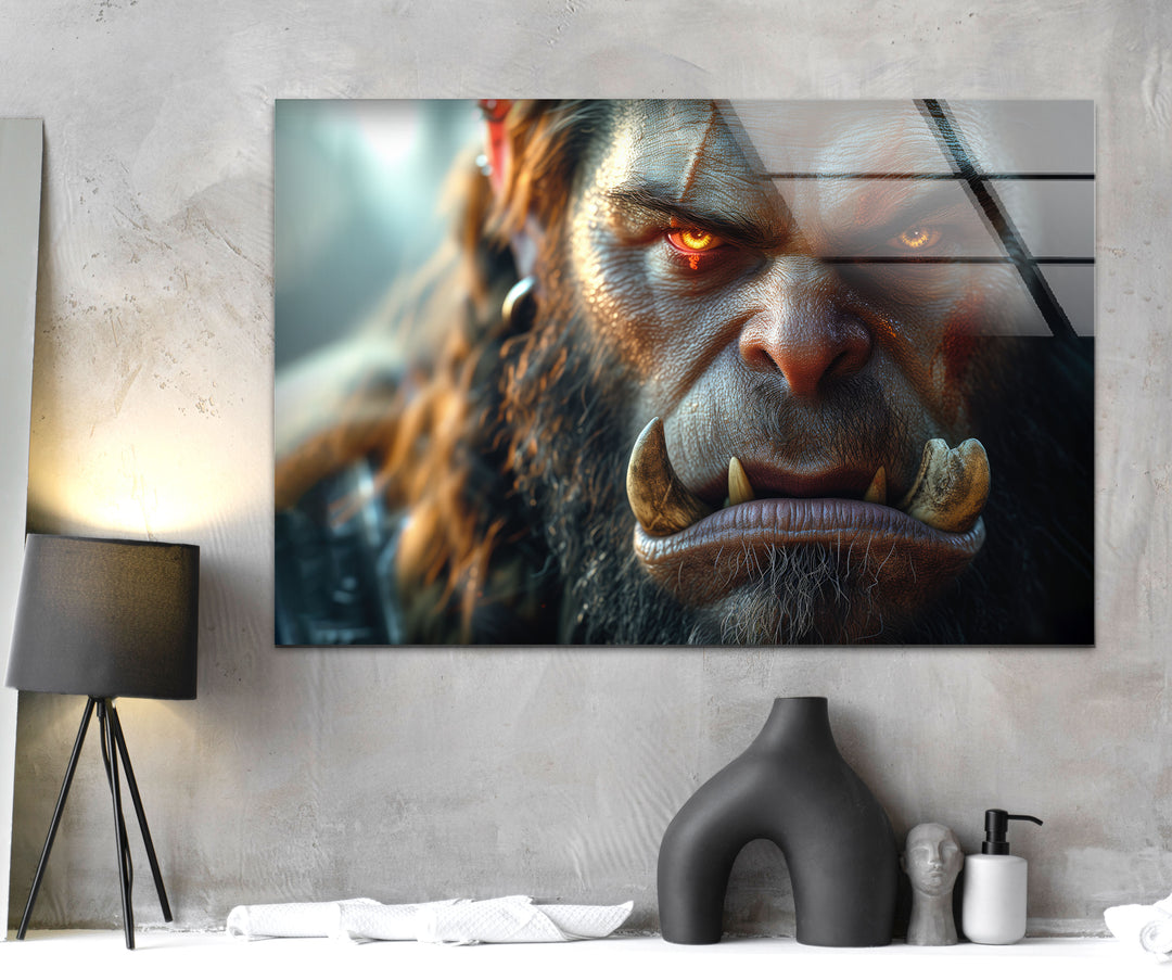 Orc (World of Warcraft) Glass Wall Art custom glass photo prints, large glass prints
